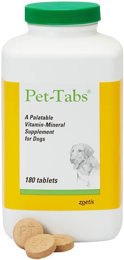 Pet-Tabs Multivitamin και Mineral συμπλήρωμα για σκύλους, μασώμενο δισκίο, 180 μπουκάλι κόμη