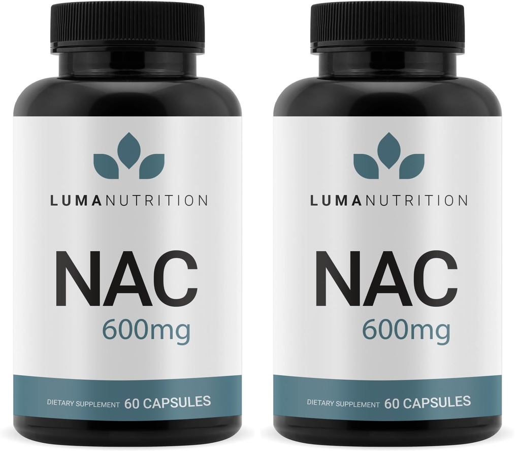 Luma Nutrition NAC 600 mg Capsules - NAC Supplement N-Acetyl Cysteine for Antioxidant, Respiratory & Cellular Support - Supports Immune Function, Exercise Recovery - GMP and Made in USA (Pack of 2)