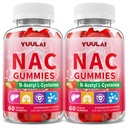 2 Pack NAC Gummies for Adults & Kids, 1000mg N-Acetyl Cysteine Supplement for Antioxidants & Immune Support, Sugar-Free, Vegan, Strawberry Flavor, 120 Count