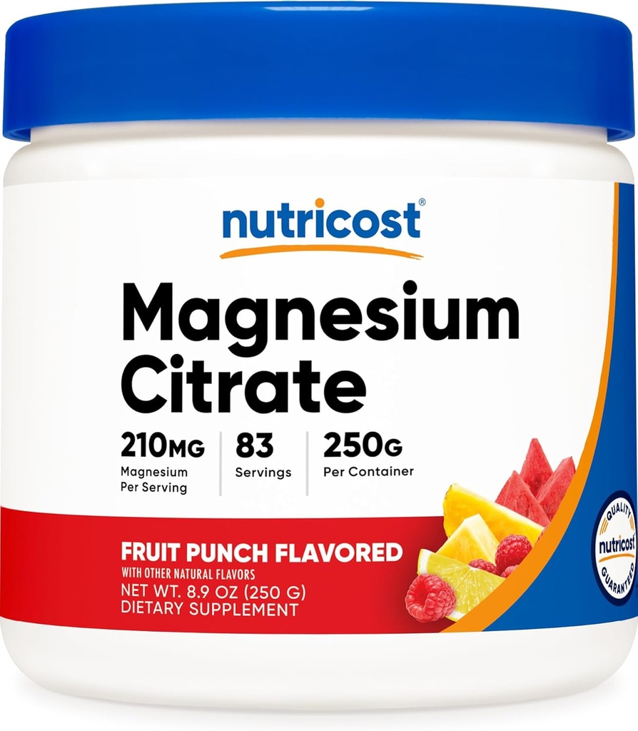 Nutricost Magnesium Citrate Powder (Fruit Punch, 250 Gram)