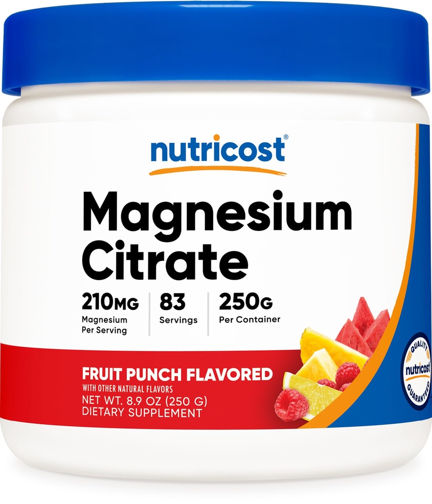 Nutricost Magnesium Citrate Powder (Fruit Punch, 250 Gram)