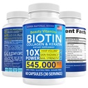 Biotin ve Collagen Vitamins + Keratin ile Folate - Kadınlar ve Erkekler için Saç Kayıp Tedavileri - Follicle, Skin ve Nails Saç Büyüme ve Postpartum Desteği - GMO Free & Gluten Free (60 Caps)
