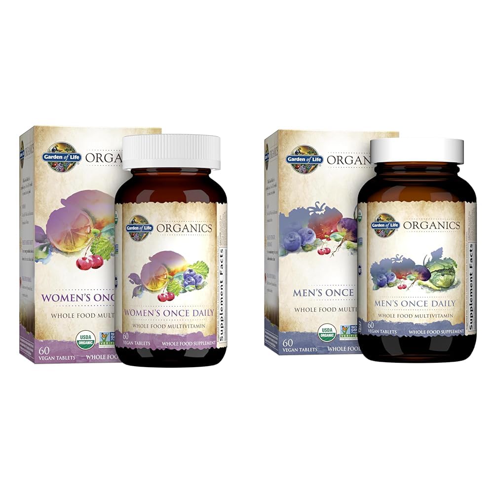 Garden of Life Multivitamin for Women & Multivitamin for Men - mykind Organic Men's Once Daily Whole Food Vitamin Supplement Tablets, Vegan, 60 Count