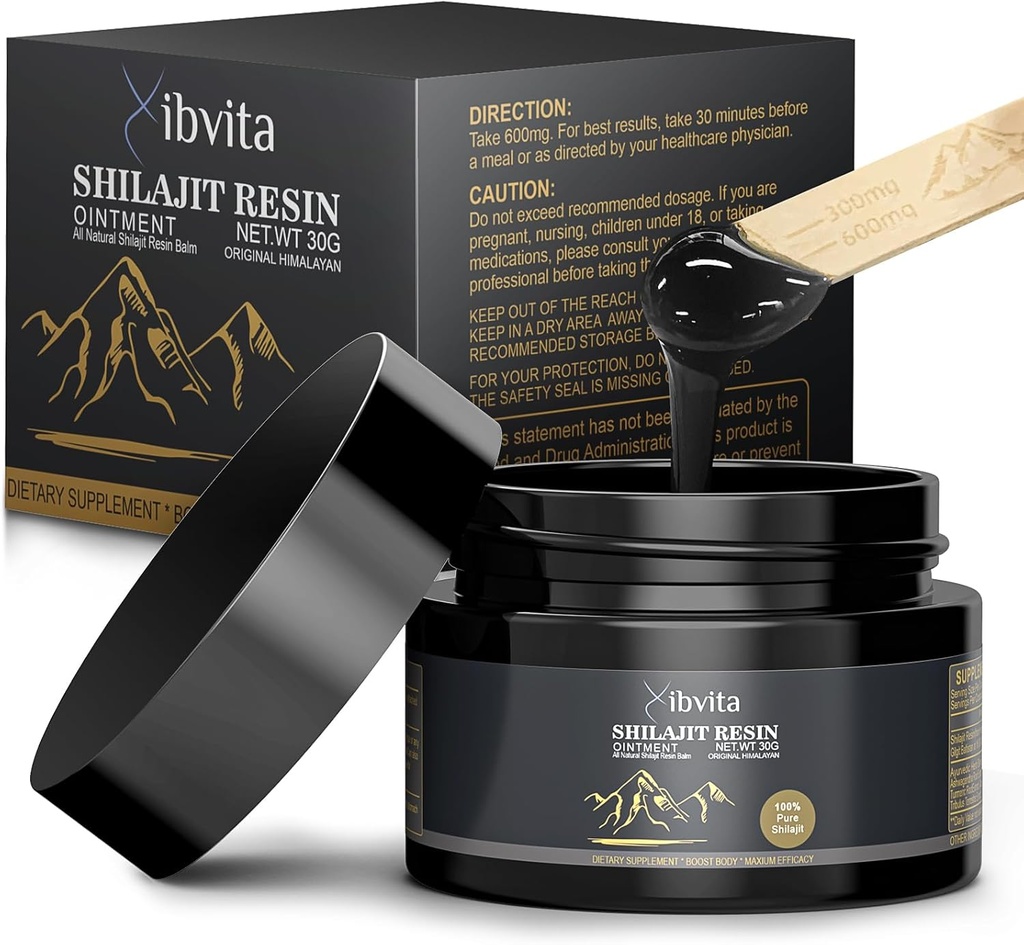Pure Himalaya Organik Shilajit Giyim - Erkekler ve Kadınlar için 600 mg shilajit, Natural Himalaya Shilajit with Fulvic Acid & 85+ Trace Minerals Supplement for Energy Boost & Immune Support, 30 Grams