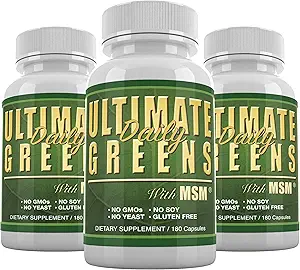 Daily Health, Ultimate Greens with MSM 1925 mg 540 Capsules Vegan Friendly No GMO Gluten or Soygun