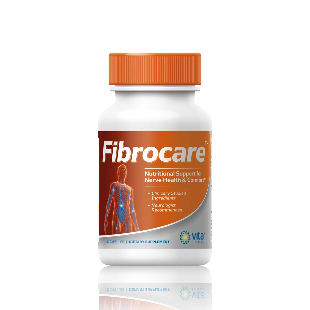 Vita Sciences FibroCare Fibromyalgia Supplement for Fast Repair Nerve Health. Doğal R-ALA Form 40x Strength with Vitamins and Antioksis to Renew and Revitalize Feet, Hands, Legs ve Toes. 60 Ct.