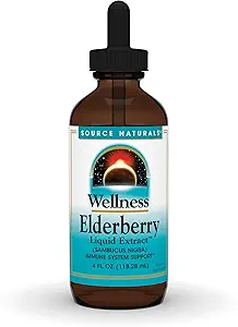 Source Naturals Wellness Elderberry Liquid Extract, for Immune System Support* - Sambucus nigra - 4 Akış oz