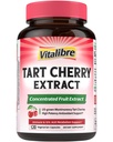 Vitalibre Tart Cherry Capsules, 500 mg Tart Cherry Extract Per Capsule, Uric Acid Balance, Immune Support, Non-GMO, 120 Vegan Capsules