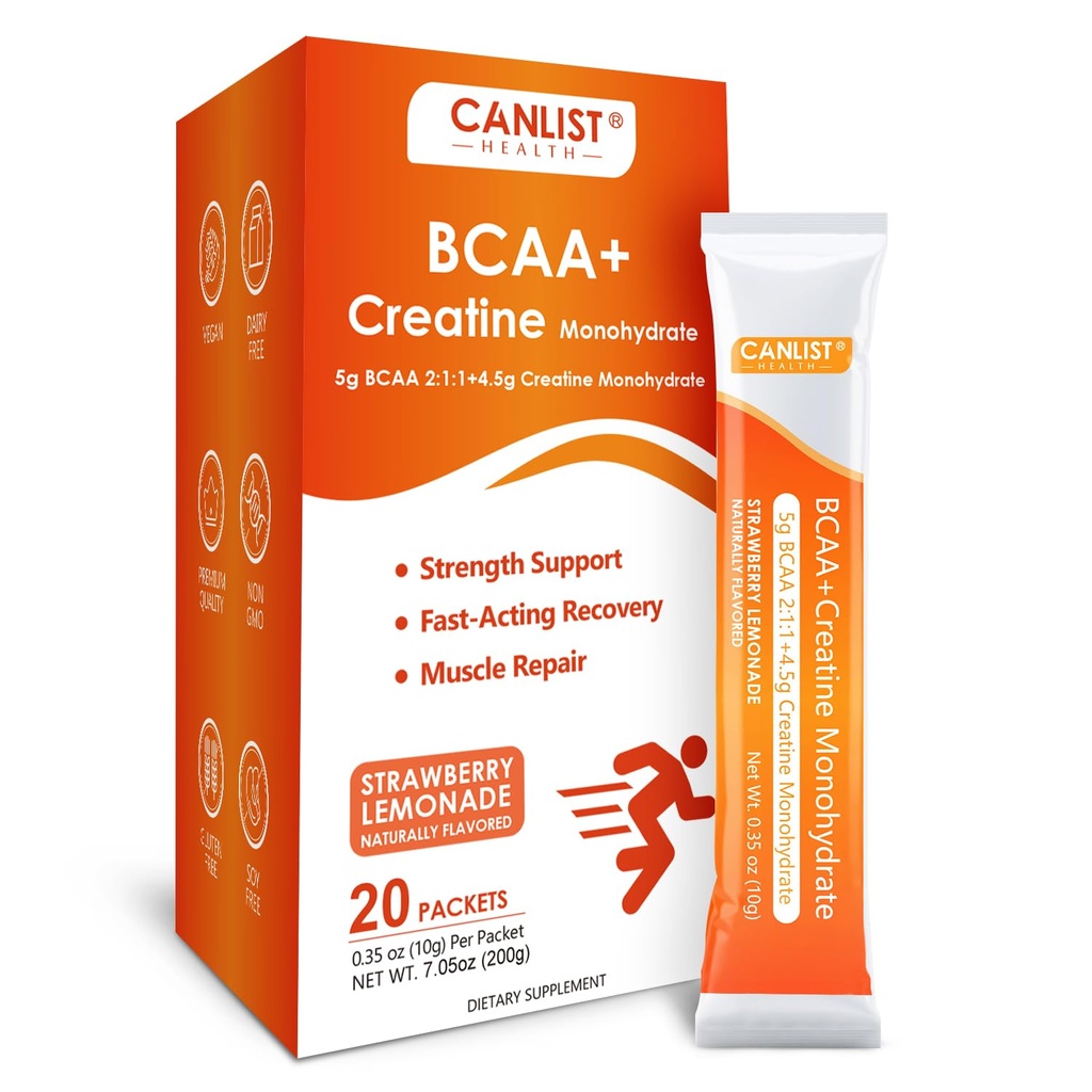 CANLIST Micronized Creatine Monohydrate Powder for Men & Women, Non-GMO, Vegan, 20 Servings