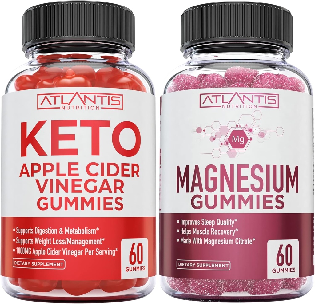 60 Keto Μηλίτης Μηλίτης Ξύδι Ξύδι Σύνθετη Απώλεια βάρους + 60 Γκάμιες Μαγνήσιο Formualted with 770 MG Μαγνήσιο Κιτρικό.