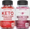 60 Keto Apple Cider Vinegar Gummies Gelişmiş Kilo Kaybı + 60 Magnezyum Gummies Formalted with 770 MG Citrate.