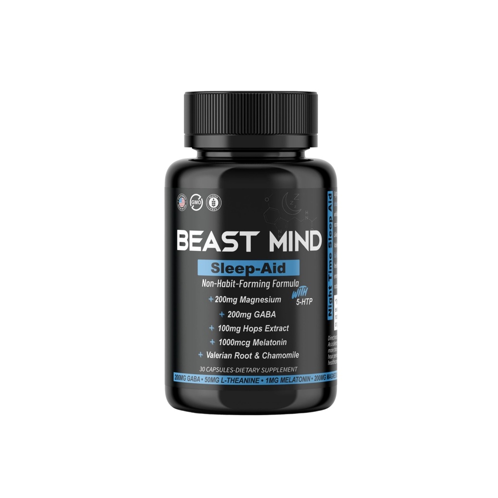Non-Habit Forming Sleep Aid: Wake Up Refreshed - Ισχυρή Φόρμουλα με μελατονίνη, GABA, Βαλεριάνα Root, Χαμομήλι, Μαγνήσιο για Ξεκούραστο & Βαθύ Ύπνο - 30 Κάψουλες