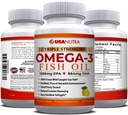Omega 3 Fish Oil Supplement 3600 mg with EPA and DHA for Women and Men Supports Joint, Brain and Heart Health 120 Softgels, 40 Day Supply Health