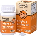 Renzo'nun Parlak & Beyin Vitamini B6, Çocuk Vitamini B6, 60 Sugar-Free Melty Tabs, Oh Oh Oh Orange Flavored
