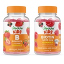 Lifeable B Complex Kids + Biotin Kids, Gummies Bundle - Μεγάλη γεύση, συμπλήρωμα βιταμινών, χωρίς γλουτένη, χωρίς γλουτένη, χωρίς γλουτένη, μασώμενη κοιλιά