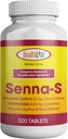 SA LFE Senna-S Tabletleri, Senna Plus (Laxative/Stool Softener) Gece Occasional Constipation Generic For Senokot-S (Küçük) (Pazarda 1, 500)