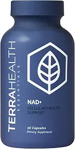 Terra Health Essentials NAD+ - Hücre Enerji, Metabolik Onarım, Sağlıklı Kalp, Beyin ve Kas - Tüm Doğal, 30 Gün Supply