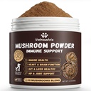 Turkey Tail Mushroom for Dogs & Cats, Organic 10 Mushroom Blend for Lipoma Lumps and Bumps, Dog Mushroom Supplements with 50% Beta Glucan, Joint Gut Immune Skin Support - 60g