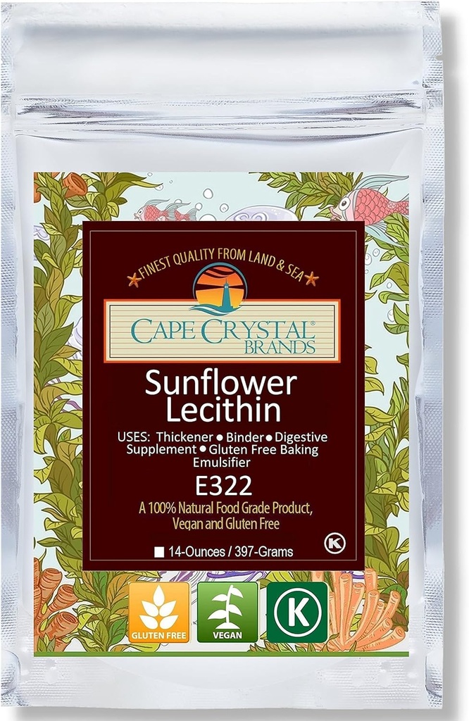 Cape Crystal Sunflower Lecithin Toz, 100% Doğal ve Gluten-Free. Bu, Soy Lecithin Toz (14-oz.)
