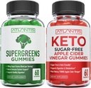 Διατροφή της Ατλαντίδας Supergreens 60 Gummies + Χωρίς ζάχαρη Keto Μηλίτης Ξίδι 60 Gummies