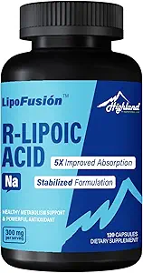 R Lipoic Acid (Na) 300 mg hizmet başına, 120 Capsules, 5X'e kadar Sağlıklı Metabolism Desteği ve Antioksis-1 Şişe