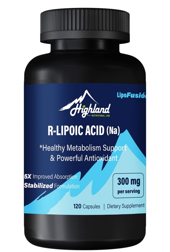 R Lipoic Acid (Na) 300 mg hizmet başına, 120 Capsules, 5X'e kadar Sağlıklı Metabolism Desteği ve Antioksis-1 Şişe