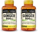 MASON NATURAL Full Herb Ginger 500 mg, Φυσικό συμπλήρωμα βοτάνων, 60 κάψουλες (πακέτο των 2)
