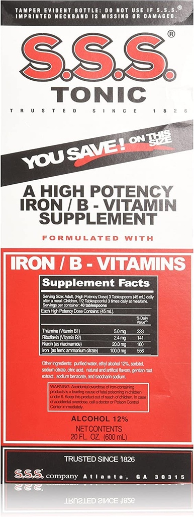 S.S.S. Tonic Liquid 20 oz (Pack of 5)