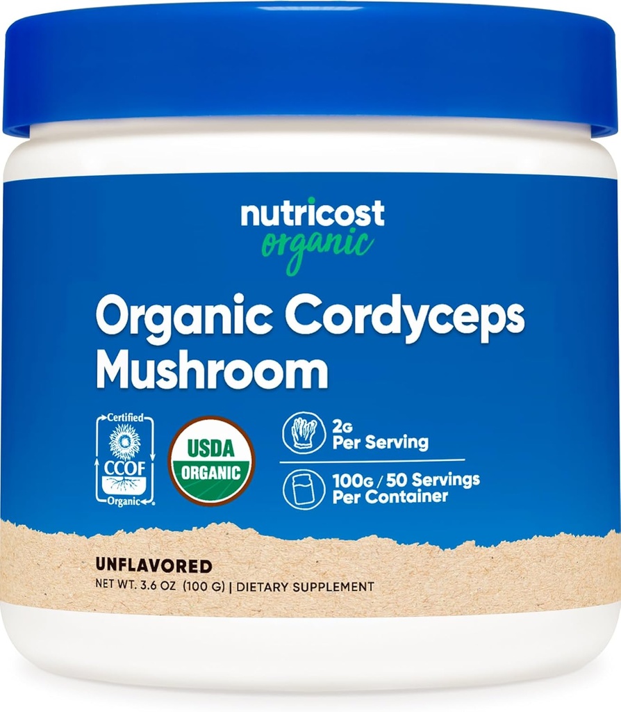 Nutricost Organic Cordyceps Toz 100 Grams - USDA sertifikalı Organik, Non-GMO, Gluten Free