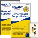 Equate Hemorrhoidal Suppositories 24 Ct Pack of 02 48 Total Includes + me Gusta Sticker