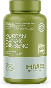 Korean Red Panax Ginseng 2000mg 120 Vegan Capsules Super Strength Extract NSF Certified Supplements, High Ginsenosides Supports Energy, Stamina, Performance and Clarity