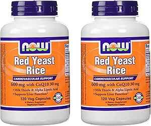Şimdi Gıdalar 600 mg Red Yeast Rice & 30mg Coq10, 120 caps (pack of 2)