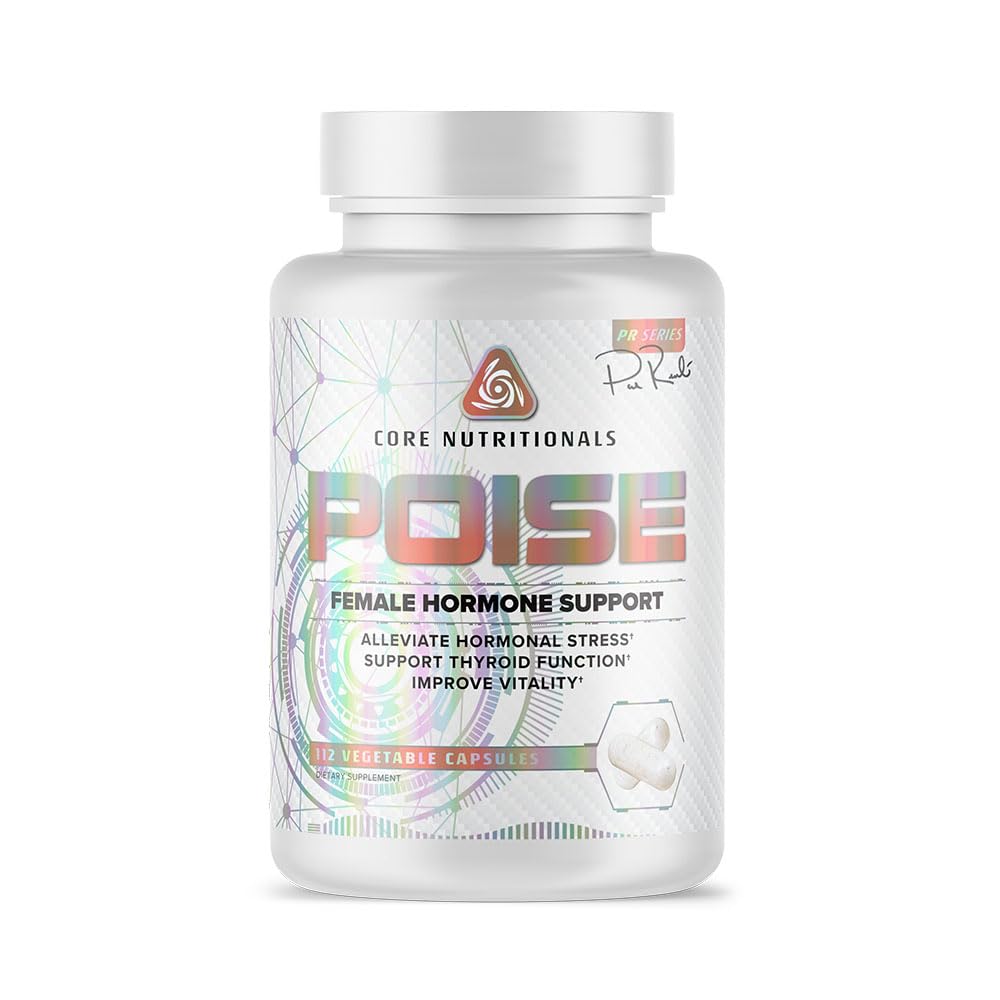 Core Nutritionals Poise Kadın Hormonu Desteği | Tiroid Hormonu Denge & Menstrual Support | Magnezyum & Iodine | Antioksi Rich | 112 Sebze Kapsülleri