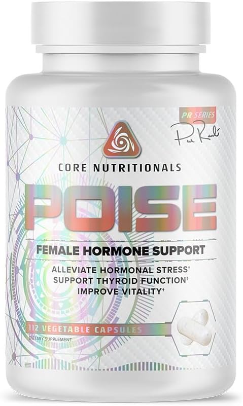 Core Nutritionals Poise Kadın Hormonu Desteği | Tiroid Hormonu Denge & Menstrual Support | Magnezyum & Iodine | Antioksi Rich | 112 Sebze Kapsülleri