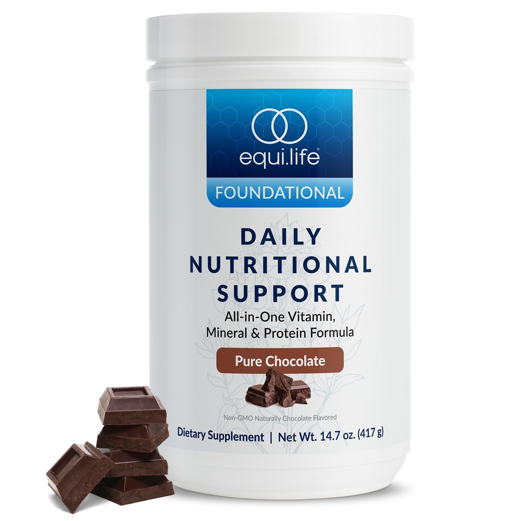 Equilife Daily Nutritional Support, All-in-One Multivitamin Mealchange, Pure Chocolate Flavor, 15G Plant Protein, Supports General Wellness Including Energy, Digestion, & Skin, 14 Hizmet