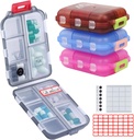 4PS Travel Pill Organizer με 164 Slice Labels, 10 διαμερίσματα Travel Pill Box Φορητό αναδιπλούμενο μικρό Pill υπόθεση Καθημερινή Pill Συσκευασία που χρησιμοποιείται για τη μεταφορά Αποθήκευση Medicine Organizer από M Muchengbao