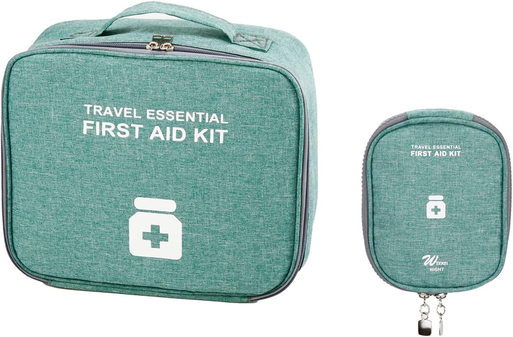 Boş İlk Yardım Çantası, Travel Medicine Bag, Medical Organizer Bag, Port for Traveling, Car, Home, Camping, Office, Hiking, Outdoor (Cationic Green)