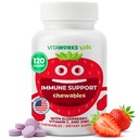 Çocuklar çinko ve C vitamini ile Yaşlılar - Immune Support Supplement Chewable Tabletler - Tasty Natural Karma Berry Flavor - Vegan, Vegetarian, Gluten Free, Non-GMO, for Children, 120 Chewables
