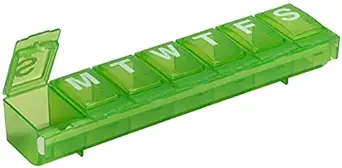 EZY DOSE Weekly (7-Day) Daily Pill Konteyner, Tıp Planlayıcı, Vitamin Organizecı, Büyük Kilitleme Karşılaştırmalı Güvenli Reçeteli İlaçlar ve Kazalı Spilling'i Önleme, Renk Vary, Faraday Free
