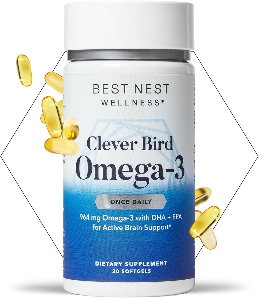 En İyi Nest Wellness Omega-3 Softgels - Fish Oil Supplement Supports Brain Health - Mothers için Beslenme Desteği - EPA & DHA Supplement Aids Immune System Health - 30 Softgels
