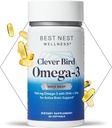 Best Nest Wellness Omega-3 Softgels - Fish Oil συμπλήρωμα υποστηρίζει την υγεία του εγκεφάλου - Διατροφική υποστήριξη για τις μητέρες - EPA & DHA συμπλήρωμα Βοηθά την υγεία του ανοσοποιητικού συστήματος - 30 Softgels