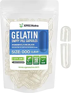 XPRS Nutra Boyutu 000 Boş Kapsüller -100 Büyük Boş Gelatin Capsules - DIY Supplement Capsule için Pills - Sağlam Renk Gel Caps Pills (Multi Color)