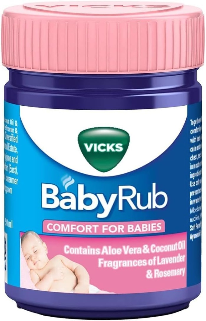 BabyRub Soothing Vapour Ointment for Babies (50 ml - 1.7 oz) + V4l Paper Napkin 125 Sheets Free