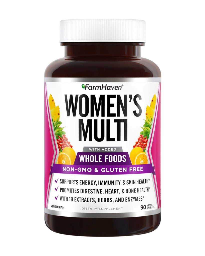 Çiftçi Kadınlar için Çokvitamin Var | 22 Temel Nutrients, Meyveler ve Veggies Kadınlar Multivitamin | Tüm Gıda Çokvitamin Enerji, Immune, Kalp Sağlığı | Kadın Günlük Vitaminler - 90 Capsules