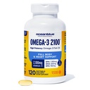 Oceanblue Professional Omega 3 2100-120 ct - Υψηλής ισχύος τριπλή δύναμη Burpless Fish Oil με EPA, DHA & DPA - Άγρια Πιάσε - Φυσικό άρωμα πορτοκάλι, 60 εξυπηρετούν