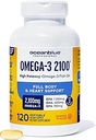 Oceanblue Profesyonel Omega 3 2100-120 ct - Yüksek Potency Triple Strength Burpless Fish Oil with EPA, DHA & DPA - Wild Caught - Natural Orange Flavor, 60 Hizmetler