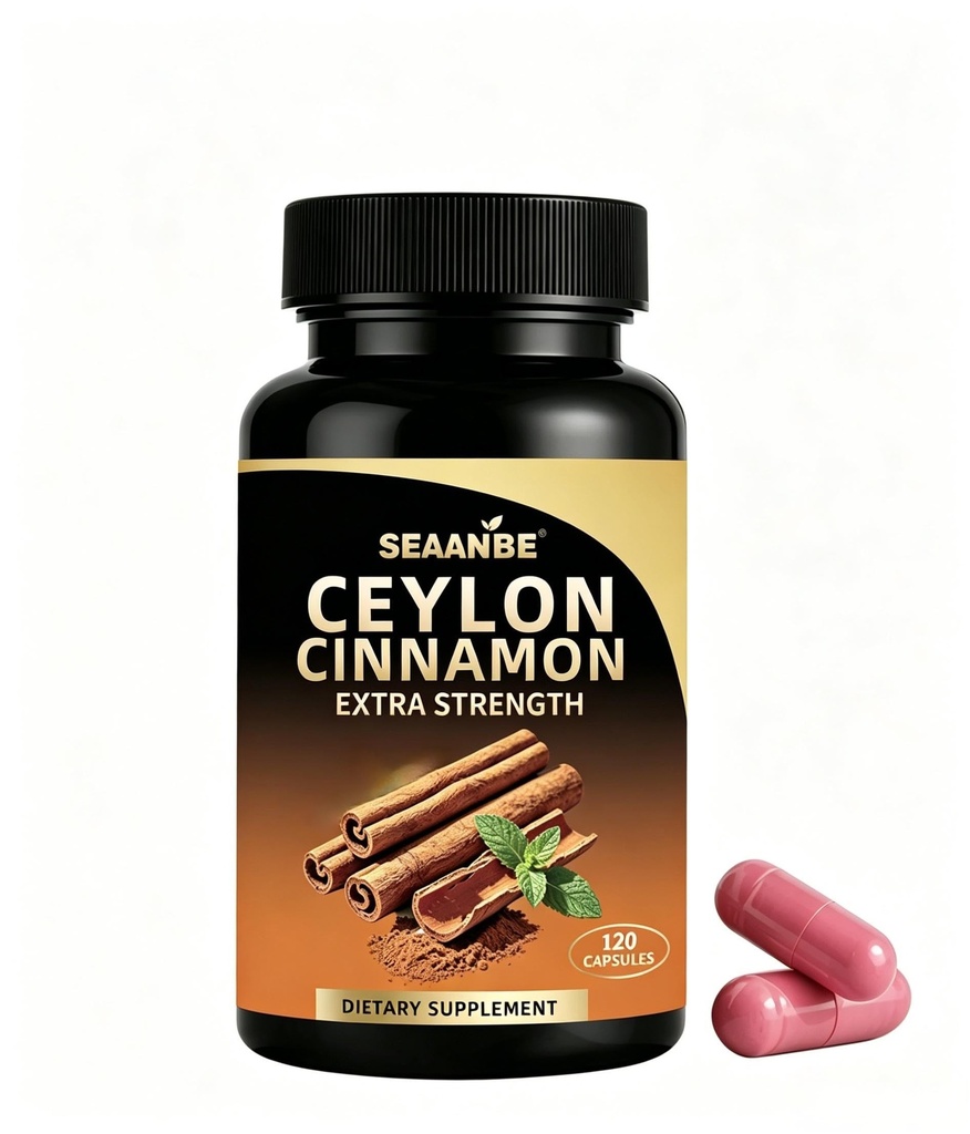 Ceylon Cinnamon Extra Strength Capsules, Dietary Supplement, 120 Capsules