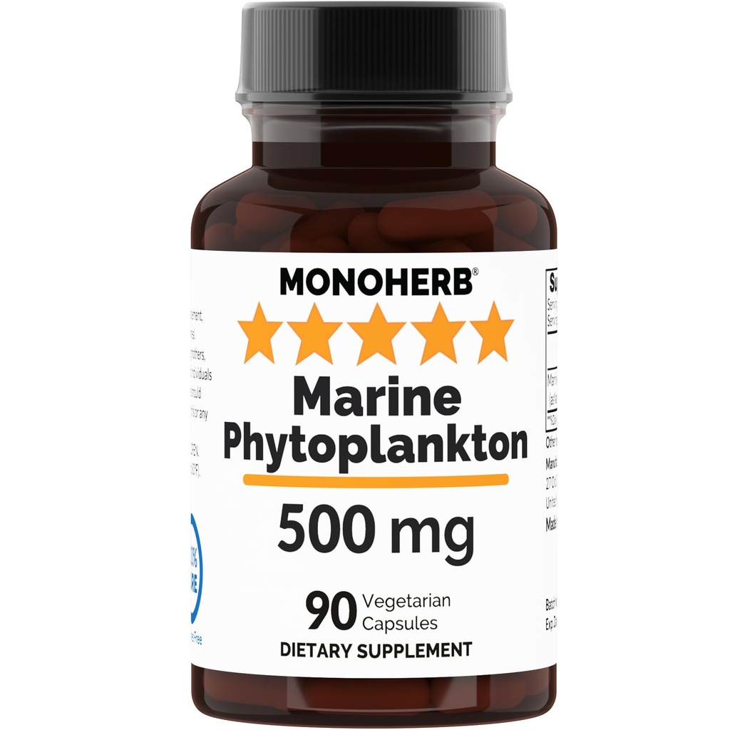 MONOHERB Marine Phytoplankton 500 mg - 90 Vegetarian Capsules