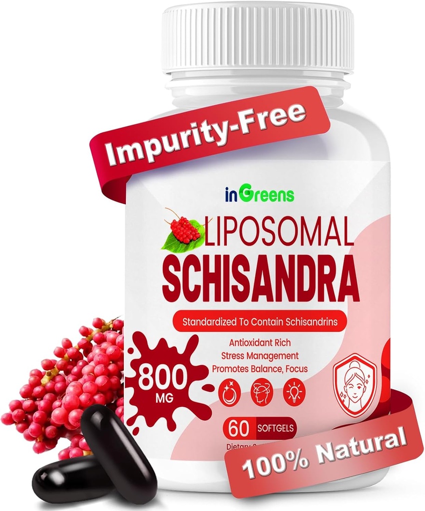 800MG Βιολογικό εκχύλισμα Schisandra, Schisandra συμπλήρωμα, Schisandra Berry Softgels για την ενεργειακή υποστήριξη, την υγεία του ήπατος, την αντιοξειδωτική προστασία & Digestive Wellness - 60 Softgels, Made in USA