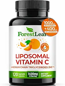 OrmanLeaf Liposomal Vitamin C 1000 mg Capsules | High Dose Vitamin C Liposomal Supplement w Coconut Oil Fatty Asits | Hızlı Aborpsiyon | Immune Support, Antioksi, Collagen Production | 120 Vegan Cap